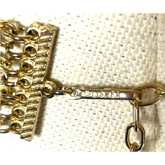 Vintage Lisner Multistrand Necklace Gold Tone White Clear Lucite Beads 1950s-60s - Picture 10 of 10